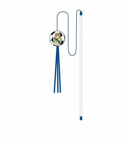 Blue Real Madrid C.F. cat toy with football design, made for cats and ideal for playful feline entertainment.