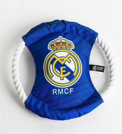 Real Madrid C.F. dog welcome gift set with blue accessories, includes three parts, ideal for dog lovers and pet owners.