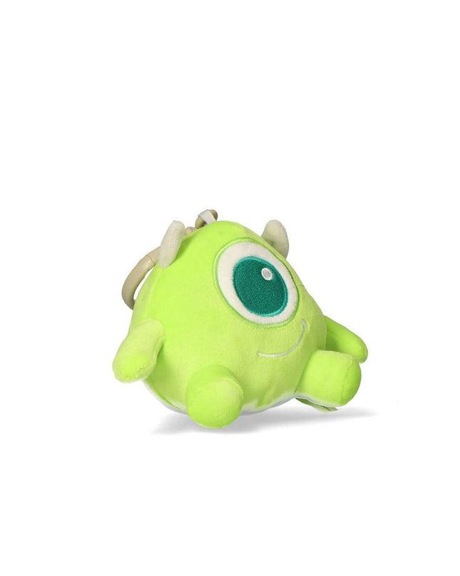 Green Monsters, Inc. plush keyring featuring a cute, cartoon-style monster from the playful collectible stuffed toy collection.