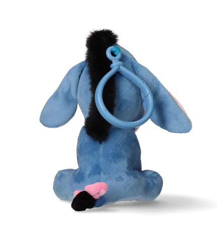Blue Winnie the Pooh keyring with a cute plush toy, featuring a smiling face and soft fabric for playful, collectible charm.