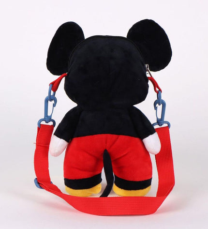Soft Mickey Mouse backpack toy with colorful design, perfect for children, featuring plush fabric and iconic Mickey Mouse character.