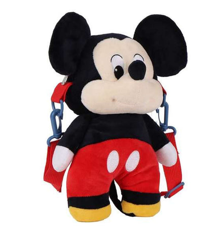 Soft Mickey Mouse backpack toy featuring classic character design, ideal for children’s play and imaginative adventures.