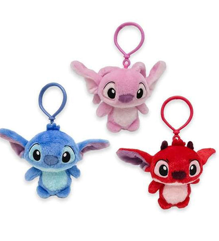 Pink Stitch keyring toy featuring a cute plush shadowed Stitch design, perfect for fun gifts and accessories.
