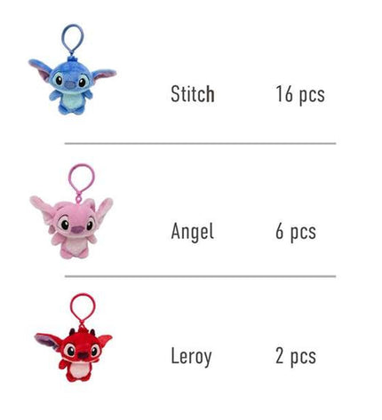 Pink Stitch keyring featuring a cute, plush stuffed animal with embroidered details, perfect as a playful gift or accessory.