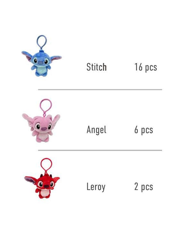 Pink Stitch keyring featuring a cute, plush stuffed animal with embroidered details, perfect as a playful gift or accessory.