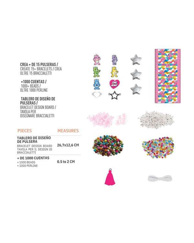 Care Bears bracelet making kit with colorful beads and charms, perfect for creative jewelry crafts for kids.