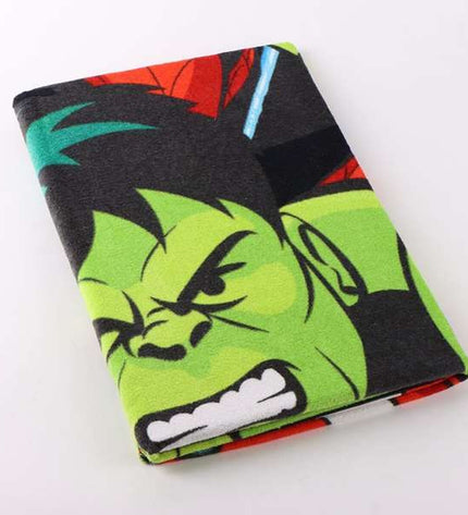 The Avengers beach towel 70x140 cm with superhero design, featuring vibrant graphics and soft fabric for bath or beach use.