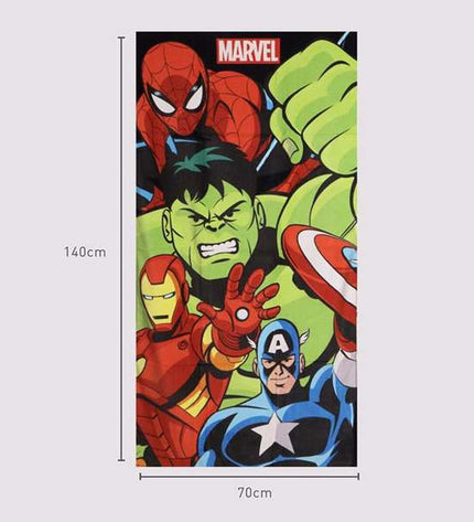 The Avengers beach towel 70x140 cm with superhero design, featuring Marvel's The Avengers for bath or pool use.