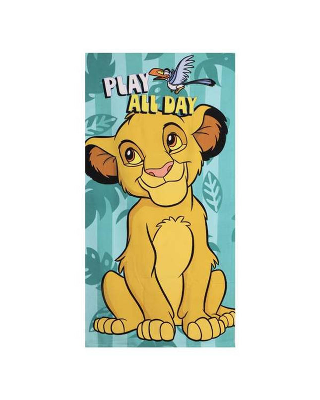 Levi's beige beach towel with striped pattern, soft cotton fabric, ideal for bath and home use, laid out on a surface