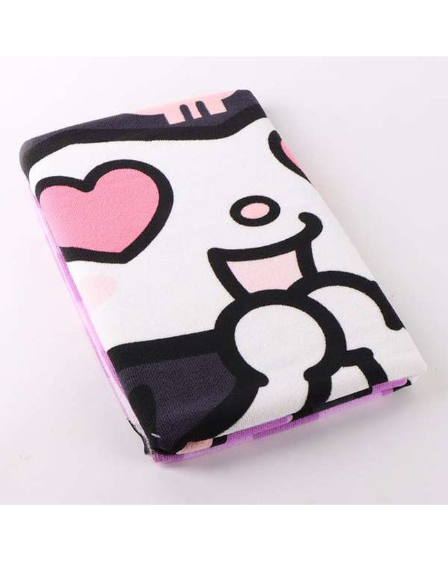 Hello Kitty purple hooded poncho towel for kids, 70x140 cm, soft and absorbent, perfect for bath and swim time.