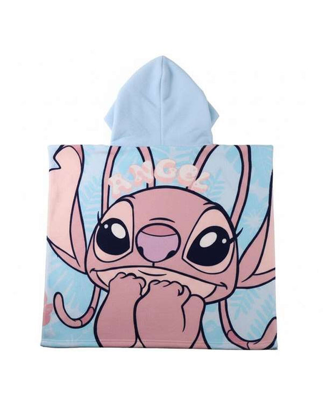 Blue Stitch poncho-hand towel with hood, 55x77 cm, perfect for home, bath, or kitchen use, showcasing soft fabric and stitched design.
