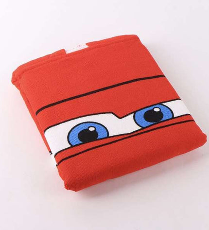 Cars red hooded poncho towel for kids, 55x77 cm, perfect for bath or beach use, featuring a fun Cars character design.