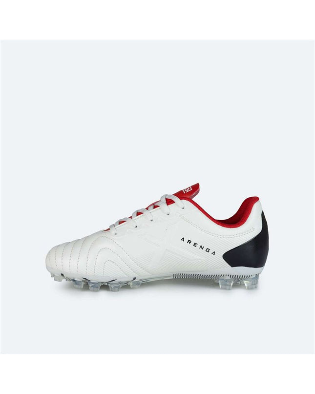 Munich Arenga Kid soccer cleats in black and red for children, designed for outdoor football and sport activities.
