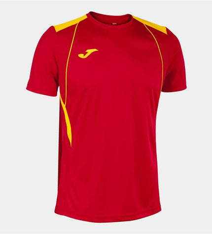 Kids' Joma Sport Championship VII soccer shorts with short sleeves, designed for children ages 7-8, ideal for sports and outdoor play.