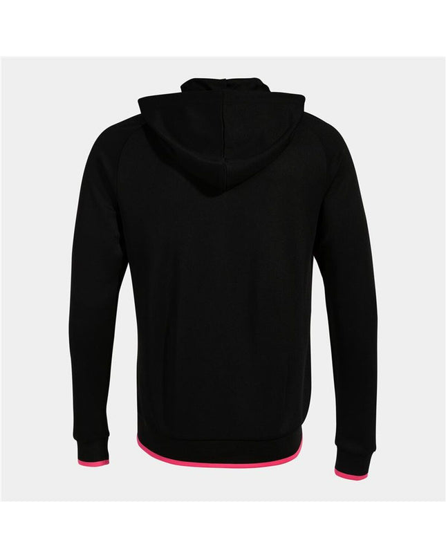 Joma Sport Tiger V men's sports jacket in black and red, lightweight outdoor sportswear with zipper and sporty design.