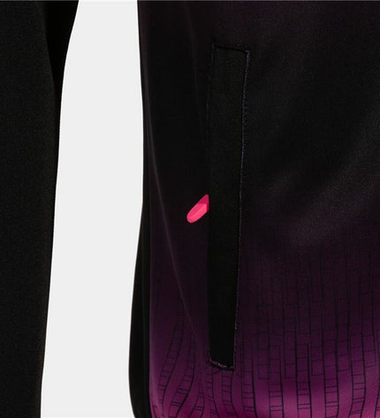 Joma Sport Tiger V men's sports jacket in black with orange accents, lightweight outdoor and sportwear for active wear.