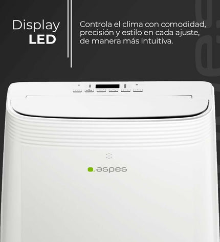 Portable Aspes air conditioner AAAP1200F A for home and kitchen, showing its sleek design and control panel.