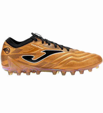 Black Joma Sport Powerful Cup adult football shoes for outdoor soccer, featuring a sleek design and durable sole.