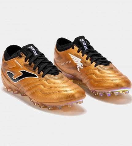 Black Joma Sport Powerful Cup adult football shoes for outdoor soccer, featuring sporty design and durable sole.