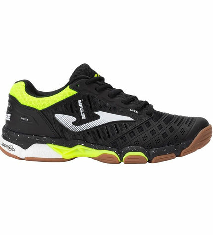 Joma Sport V.Impulse 2401 men's yellow and black tennis shoes for sport and outdoor tennis play.
