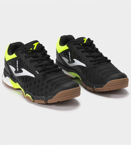 Yellow and black Joma Sport men's tennis shoes for outdoor tennis, featuring breathable mesh and supportive sole design.