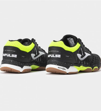 Yellow and black Joma Sport V.Impulse 2401 men's tennis shoes for sport and outdoor tennis, showing the stylish athletic design.