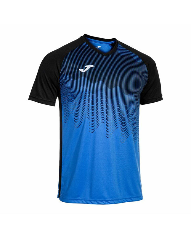 Children's Joma Sport Tiger Vi short-sleeve football shorts for kids, suitable for sport and outdoor play in vibrant design.