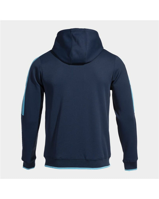 Joma Sport Olimpiada men's sports jacket in black with blue accents, designed for outdoor and athletic activities.