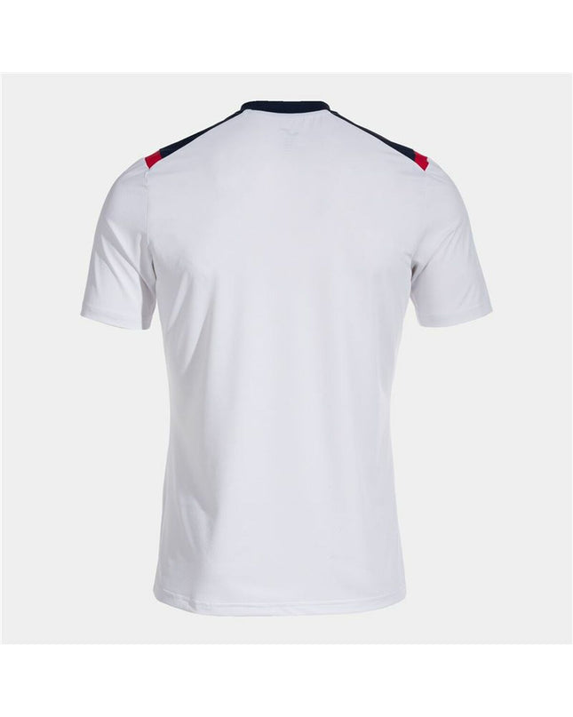 Joma Sport Toledo men's short sleeve football T-shirt, black with white accents, designed for sports and outdoor activities.