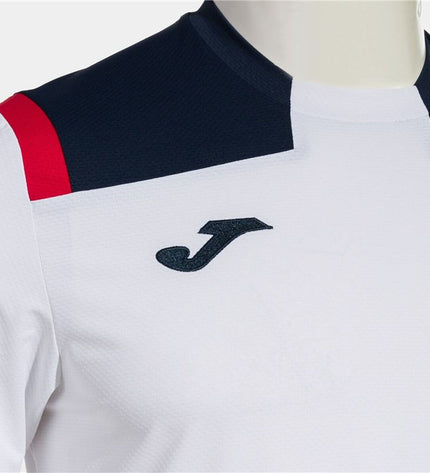 Joma Sport Toledo men's short-sleeve football T-shirt, lightweight sport shirt with team logo, suitable for outdoor soccer activities.
