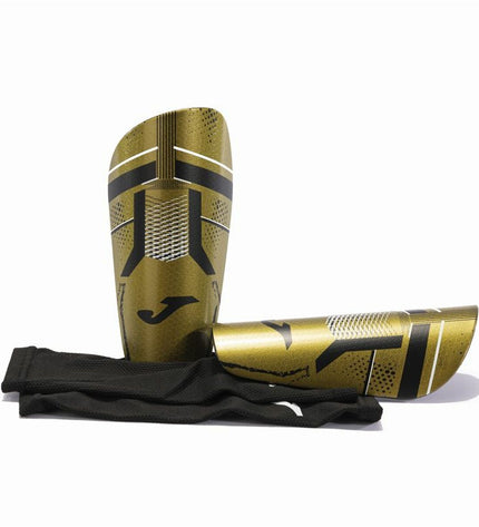 Joma Sport J-Pro gold soccer shin guards for football, lightweight protective sports gear for outdoor football matches