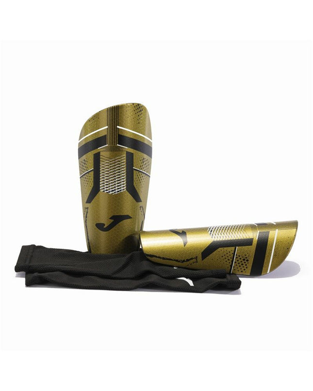 Joma Sport J-Pro gold soccer shin guards for football, lightweight protective sports gear for outdoor football matches