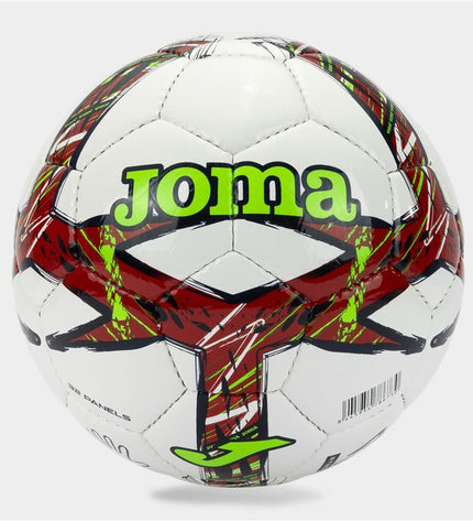 Joma Sport Dali III white football with size 5, designed for outdoor sports, showing the textured surface and brand logo.