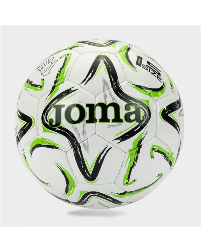 Joma Sport Ego II size 5 football for outdoor soccer, featuring a synthetic black and white design, ideal for training and matches.