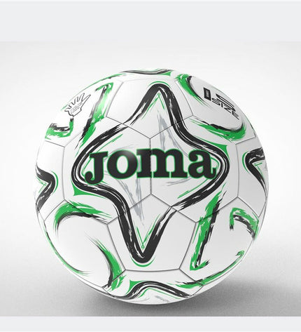 Joma Sport Ego II size 5 soccer ball for outdoor play, white with black and red accents, designed for sports and outdoor use.
