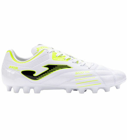 White Joma Sport Score 2402 adult football shoes for outdoor soccer, featuring a sleek design and durable sole.
