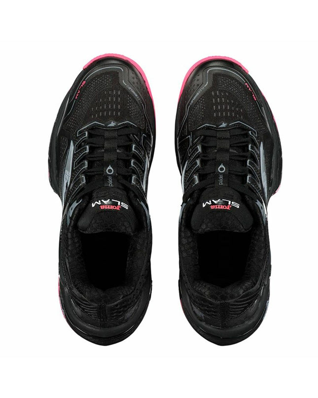 Joma Sport Slam 2401 adult tennis paddel shoes in black, sport outdoor footwear with supportive design and durable sole.