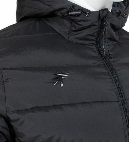 Black men's Joma Explorer III sports jacket, outdoor sport clothing with a sporty fit and breathable fabric, designed for active wear.