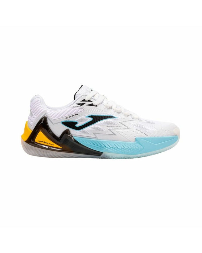 Joma Sport open tennis padelschoenen voor volwassenen in oranje, sport en outdoor tennis footwear, front view with laces