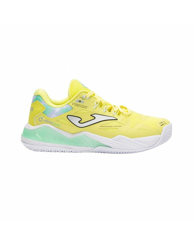 Joma Sport Spin Lady 2509 yellow tennis slippers for sport and outdoor activities, featuring a comfortable athletic design.