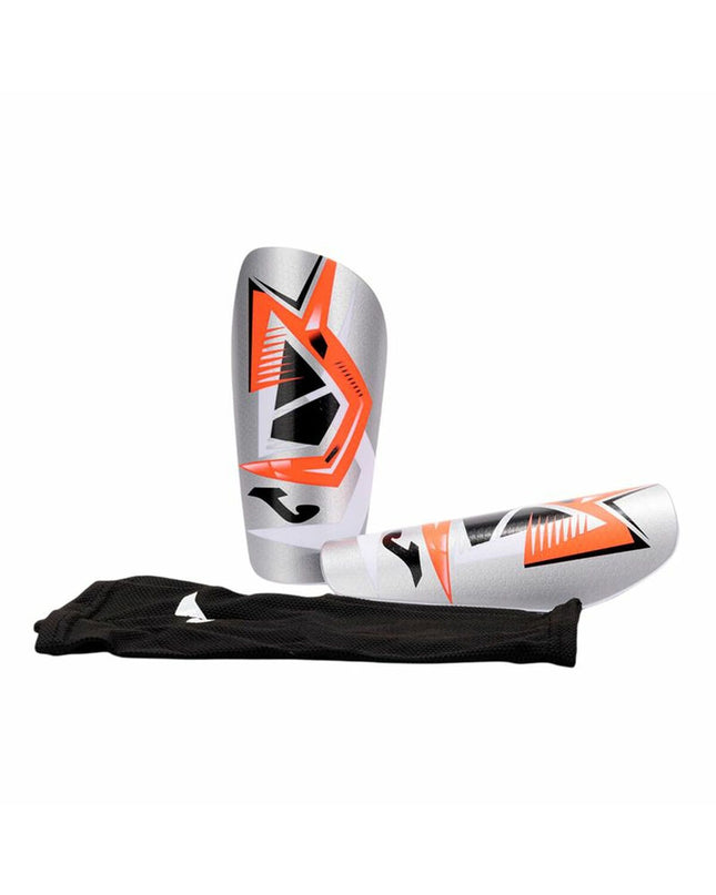Gray Joma Sport J-Pro football shin guards with padded protective sleeves for sports and outdoor soccer activities.