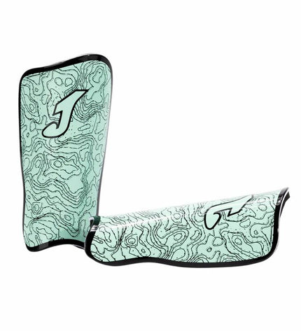 Blue Joma Sport Panther football shin guards with padding for outdoor soccer, designed for protection and comfort.