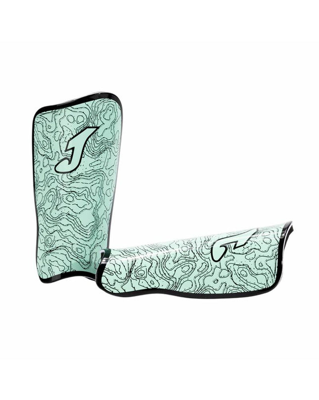 Blue Joma Sport Panther football shin guards with padding for outdoor soccer, designed for protection and comfort.