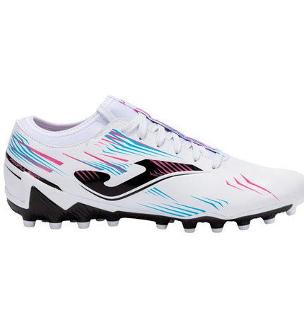Adult Joma Sport Propulsion 2502 white soccer cleats for outdoor football, showing the sporty design and cleat details.