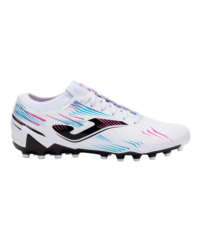 Adult Joma Sport Propulsion 2502 white soccer cleats for outdoor football, showing the sporty design and cleat details.