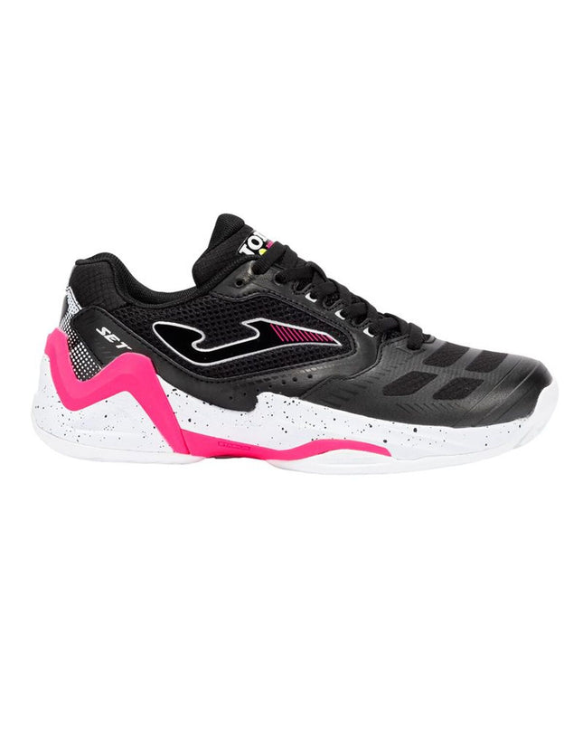Black Joma Sport women's tennis shoes with sporty design, suitable for outdoor tennis and active sports.