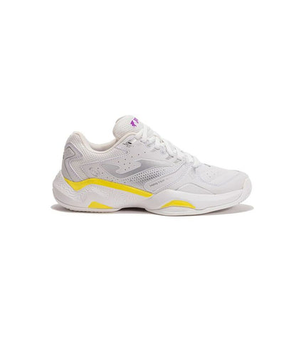 White Joma Sport Master 1000 tennis shoes for women, featuring sporty design and breathable material for outdoor tennis play.