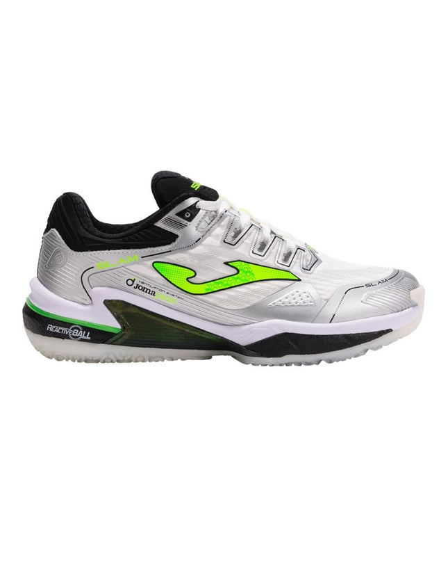 Adult Joma Sport Slam 2512 light gray tennis paddleshoes for outdoor sports, showing the sporty design and grip sole.