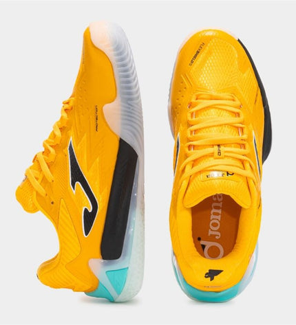 Orange Joma Sport adult padel tennis shoes with breathable mesh and supportive sole, designed for outdoor sports and active play.