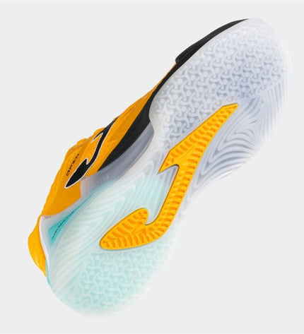 Orange Joma Sport adult padel tennis shoes with breathable mesh and supportive soles, designed for outdoor play.